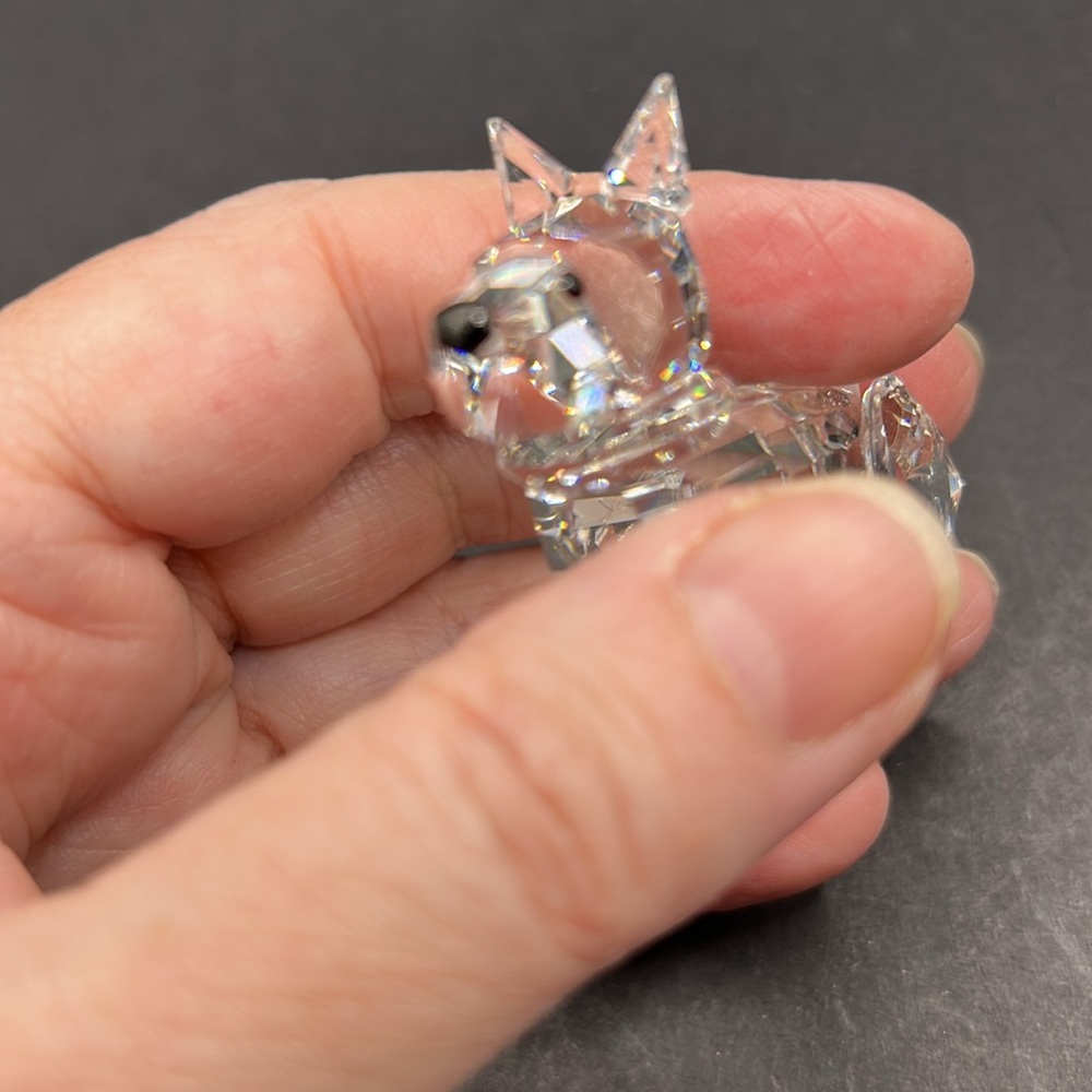 Swarovski Silver Crystal Scottish Terrier. Perfect little dog with frosted tail. - Picture 7 of 9